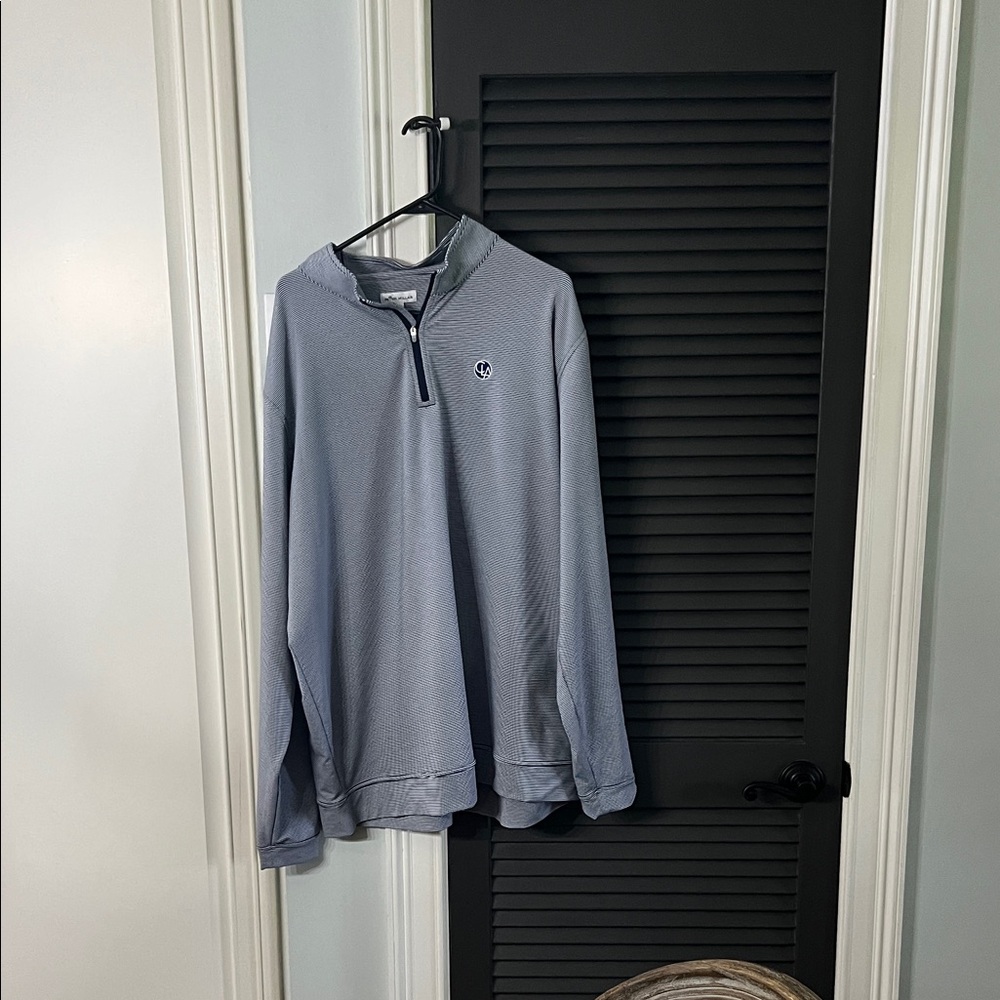 Peter Millar Navy/White Quarter-Zip Pullover